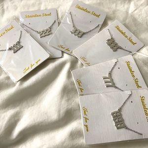 Silver Angel Number necklaces, water resistant